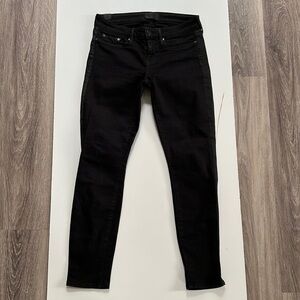 Vince Dylan Black Low Rise Stripe Jeans 26 Black Stripe Skinny Leg